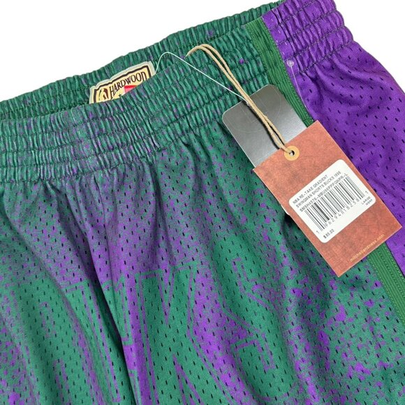 Mitchell & Ness Milwaukee Bucks Swingman Shorts Gradiant Purple Green Large New - Picture 2 of 4